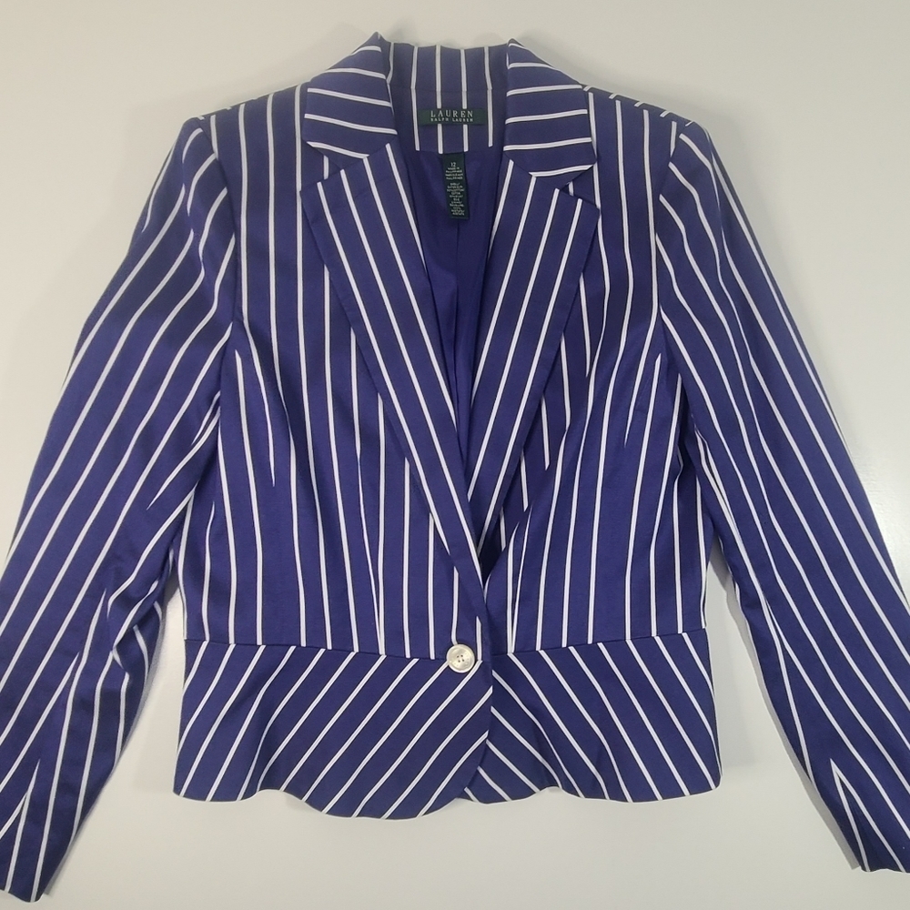 Lauren Ralph lauren striped blazer jacket size 12